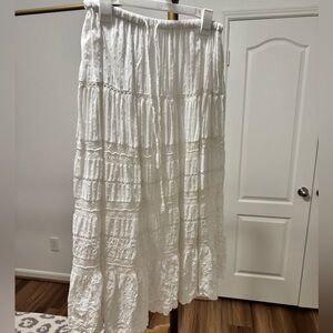 LoveShackFancy White Maxi Skirt